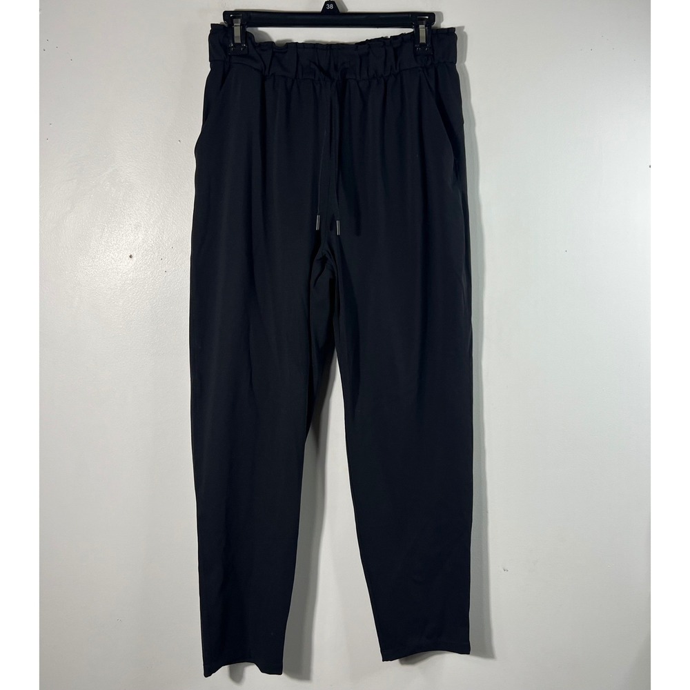 Lululemon Keep Moving Pant High-Rise Black‎ Tapered Drawstring Trousers Size 8